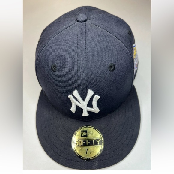 New Era New York Yankees 1999 World Series Patch 59fifty Hat Black/Blue sz 7 1/4 - Picture 1 of 6